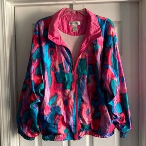 Vintage | Abstract Print Windbreaker Jacket